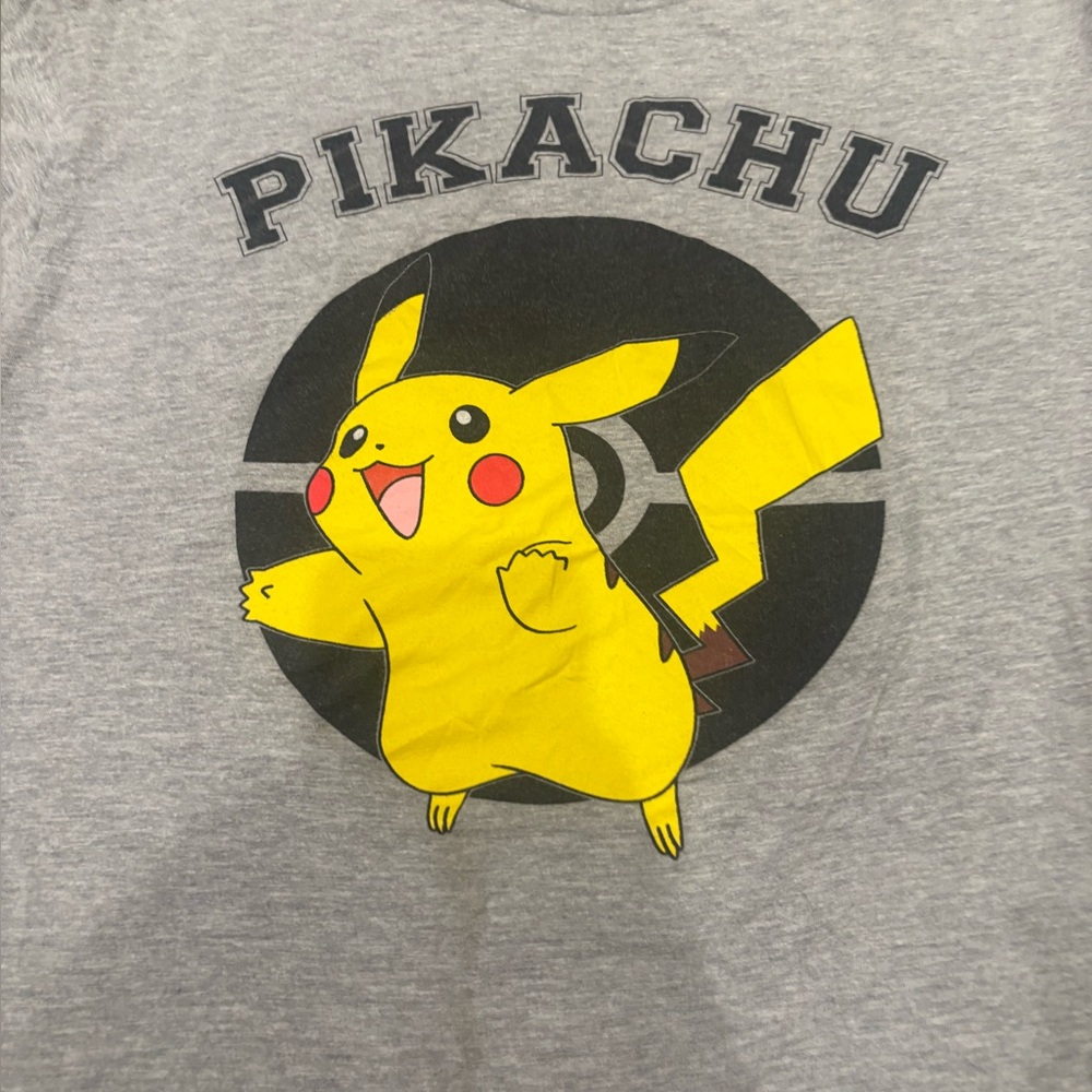 Pikachu Gray large Nintendo gamer y2k retro short sleeve Pokemon T-Shirt